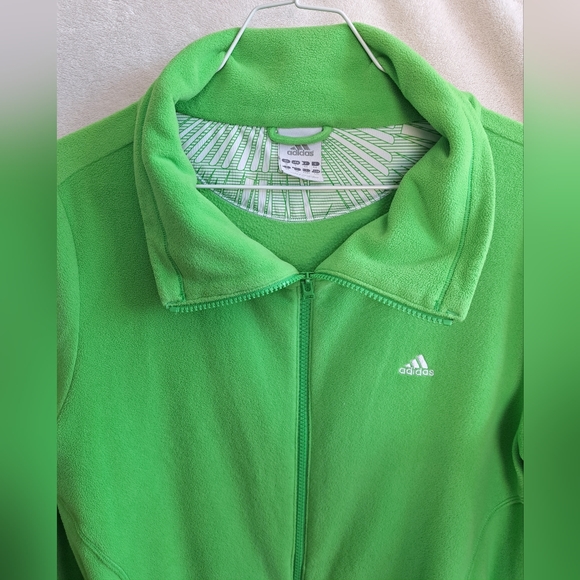 Women's Adidas Green Full Zipper Outdoor Jacket - Picture 5 of 10